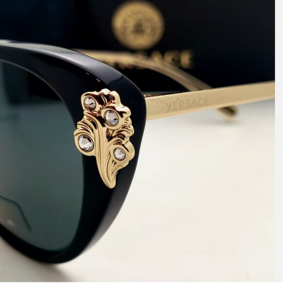 Versace Black and Gold Womens 55mm Sunglasses